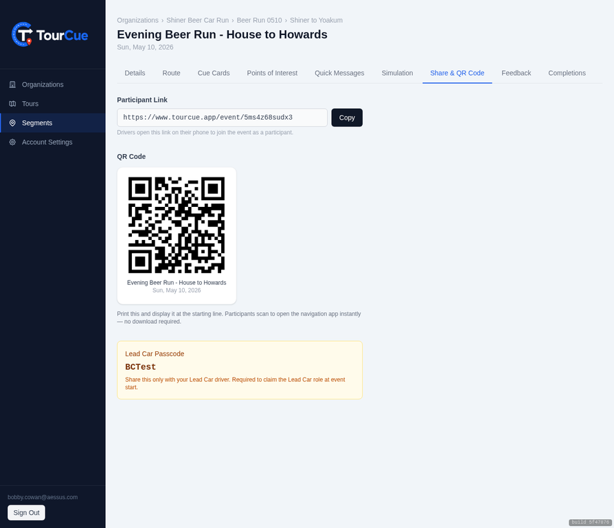 Share & QR Code tab